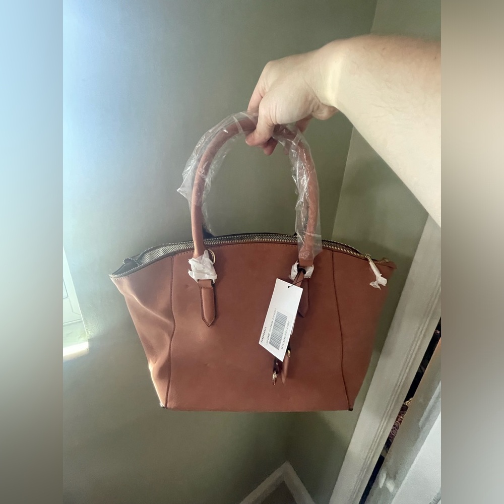 Just Fab Beige Suede Bag NWT with Strap